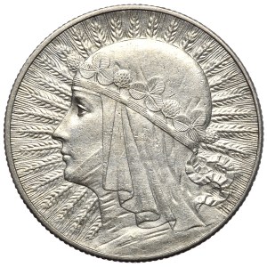 II Rzeczpospolita, 5 złotych 1932, głowa kobiety, Londyn