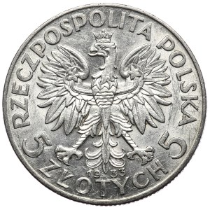 II Rzeczpospolita, 5 złotych 1933, głowa kobiety, Warszawa