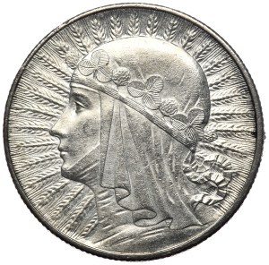 Second Republic, 5 zloty 1932, woman's head, London
