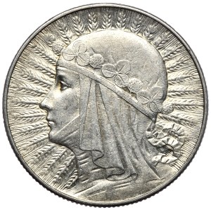 II Rzeczpospolita, 5 zloty 1933, woman's head, Warsaw