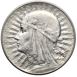 II Rzeczpospolita, 5 zloty 1933, woman's head, Warsaw