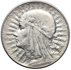 II Rzeczpospolita, 5 zloty 1933, woman's head, Warsaw