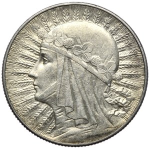 II Rzeczpospolita, 5 zloty 1933, woman's head, Warsaw