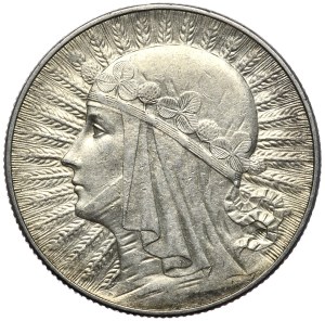 II Rzeczpospolita, 5 zloty 1933, woman's head, Warsaw