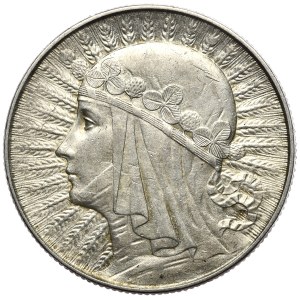 II Rzeczpospolita, 5 zloty 1933, woman's head, Warsaw