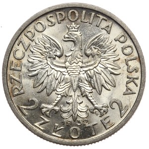 II Rzeczpospolita, 2 złote 1932, głowa kobiety, Warszawa, mennicze