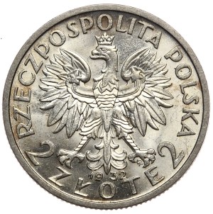 Second Polish Republic, 2 zloty 1932, woman's head, Warsaw, minted