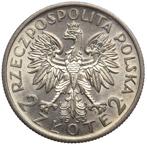 Second Polish Republic, 2 zloty 1933, woman's head, Warsaw, minted
