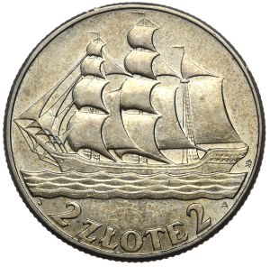 Second Republic, 2 zloty 1936, sailing ship