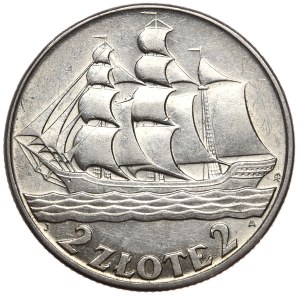 Second Republic, 2 zloty 1936, sailing ship