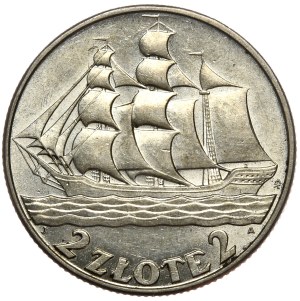 Second Republic, 2 zloty 1936, sailing ship