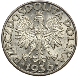 II Rzeczpospolita, 2 złote 1936, żaglowiec