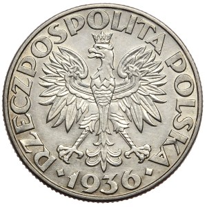 II Rzeczpospolita, 2 złote 1936, żaglowiec