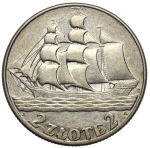Second Republic, 2 zloty 1936, sailing ship