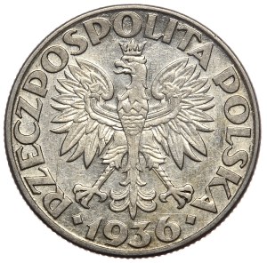 Second Republic, 2 zloty 1936, sailing ship
