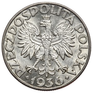 II Rzeczpospolita, 2 złote 1936, żaglowiec