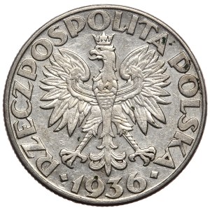 II Rzeczpospolita, 2 złote 1936, żaglowiec