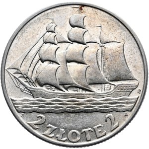 Second Republic, 2 zloty 1936, sailing ship
