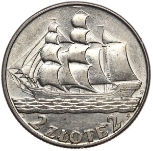 Second Republic, 2 zloty 1936, sailing ship