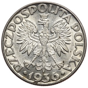 II Rzeczpospolita, 2 złote 1936, żaglowiec