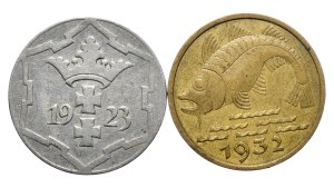 Set of 2 x 10 fenigs 1923 and 1932