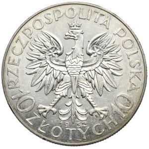 II Rzeczpospolita, 10 złotych 1932, głowa kobiety, Warszawa