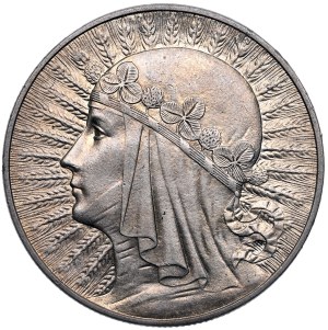 II Rzeczpospolita, 10 zloty 1933, woman's head, Warsaw