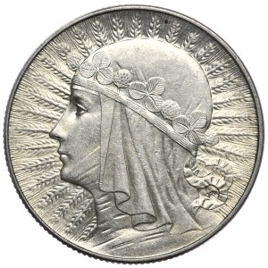 II Rzeczpospolita, 5 zloty 1934, woman's head, Warsaw
