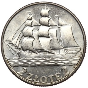 Second Republic, 2 zloty 1936, sailing ship