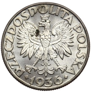 II Rzeczpospolita, 2 złote 1936, żaglowiec