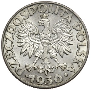 II Rzeczpospolita, 2 złote 1936, żaglowiec