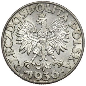 Second Republic, 2 zloty 1936, sailing ship
