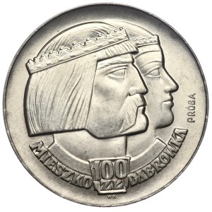 PRL, 100 złotych 1966 Mieszko i Dąbrówka, próba - głowy