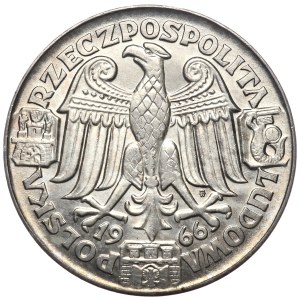 People's Republic of Poland, 100 gold 1966 Mieszko and Dabrowka, sample - heads