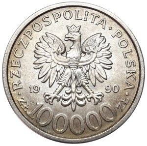 PLN 100,000 1990 Solidarity, Type B