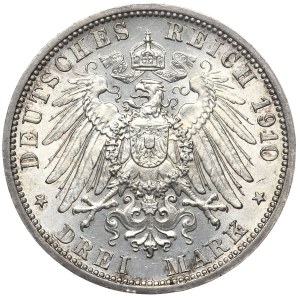 Germany, Baden, 3 marks 1910 G, Karlsruhe