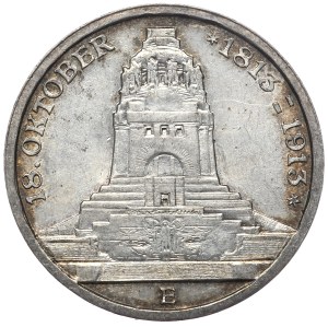 Germany, Saxony, 3 marks 1913 E, 100th anniversary of the Battle of Leipzig