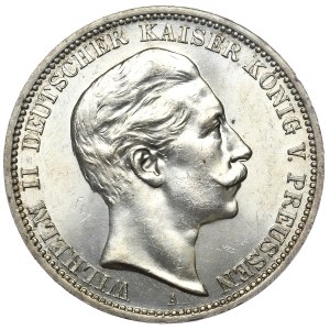 Niemcy, Prusy, Wilhelm II, 3 marki 1908 A, Berlin