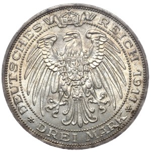 Germany, Prussia, 3 marks 1911 A, Berlin, 100th anniversary of the University of Breslau