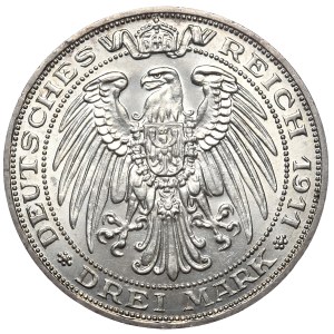 Germany, Prussia, 3 marks 1911 A, Berlin, 100th anniversary of the University of Breslau
