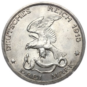 Deutschland, Preußen, 3 Mark 1913, 100. Jahrestag des Sieges bei Leipzig