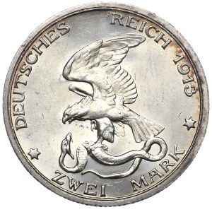 Niemcy, Prusy, 2 marki 1913, 100. rocznica zwycięstwa pod Lipskiem