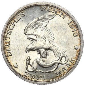 Germany, Prussia, 2 marks 1913, 100th anniversary of the victory at Leipzig