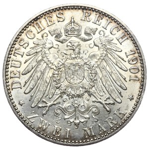 Niemcy, Prusy, 2 marki 1901 A, Berlin, 300 lat Królestwa Prus