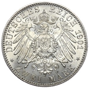 Niemcy, Prusy, 2 marki 1901 A, Berlin, 300 lat Królestwa Prus