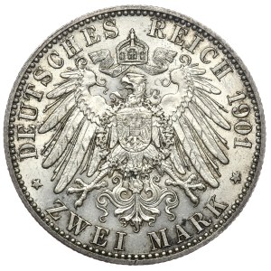 Niemcy, Prusy, 2 marki 1901 A, Berlin, 300 lat Królestwa Prus