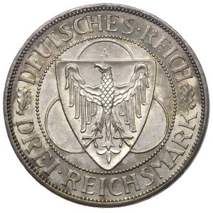 Niemcy, Republika Weimarska, 3 marki 1930 A, Berlin - Odzyskanie Nadrenii