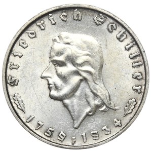 Germany, Weimar Republic, 2 marks 1934 F, Schiller