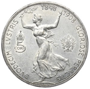 Austria-Hungary, Franz Joseph I, 5 crowns 1908, Vienna