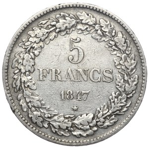 Belgia, 5 Franków, 1848r.